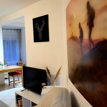 Daire Wohlfuehl-ferienwohnung Mit Tiefgarage Im Gruenen *